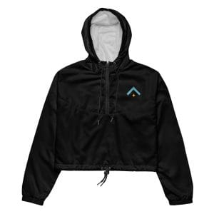 Healthcare Professional - Advocate Arrow Embroidered Women’s Black Cropped Windbreaker