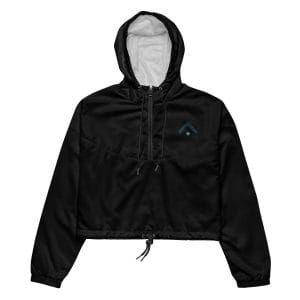 Policymaker - Advocate Arrow Embroidered Women’s Black Cropped Windbreaker