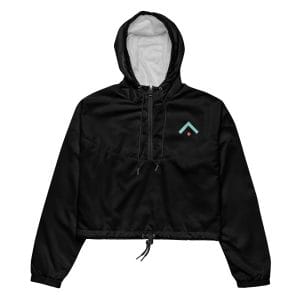 Ally - Advocate Arrow Embroidered Women’s Black Cropped Windbreaker