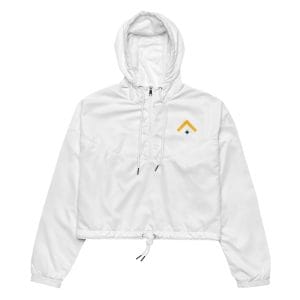 Advocate - Advocate Arrow Embroidered Women’s White Cropped Windbreaker