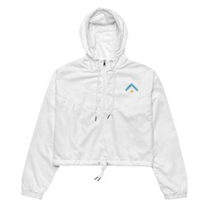 Healthcare Professional - Advocate Arrow Embroidered Women’s White Cropped Windbreaker