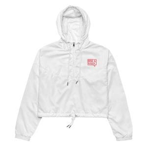 Rise & Rally Logo Women’s White Cropped Windbreaker