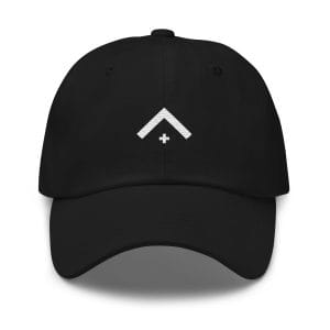 White - Advocate Arrow Embroidered Dad Hat