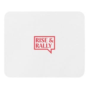 Rise & Rally Logo White Mouse Pad