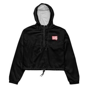 Rise & Rally Logo Women’s Black Cropped Windbreaker