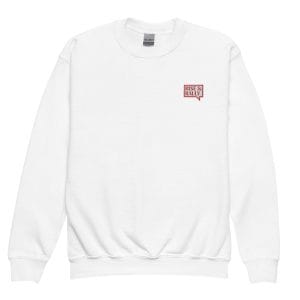 Rise & Rally Logo Embroidered Youth Crewneck Sweatshirt